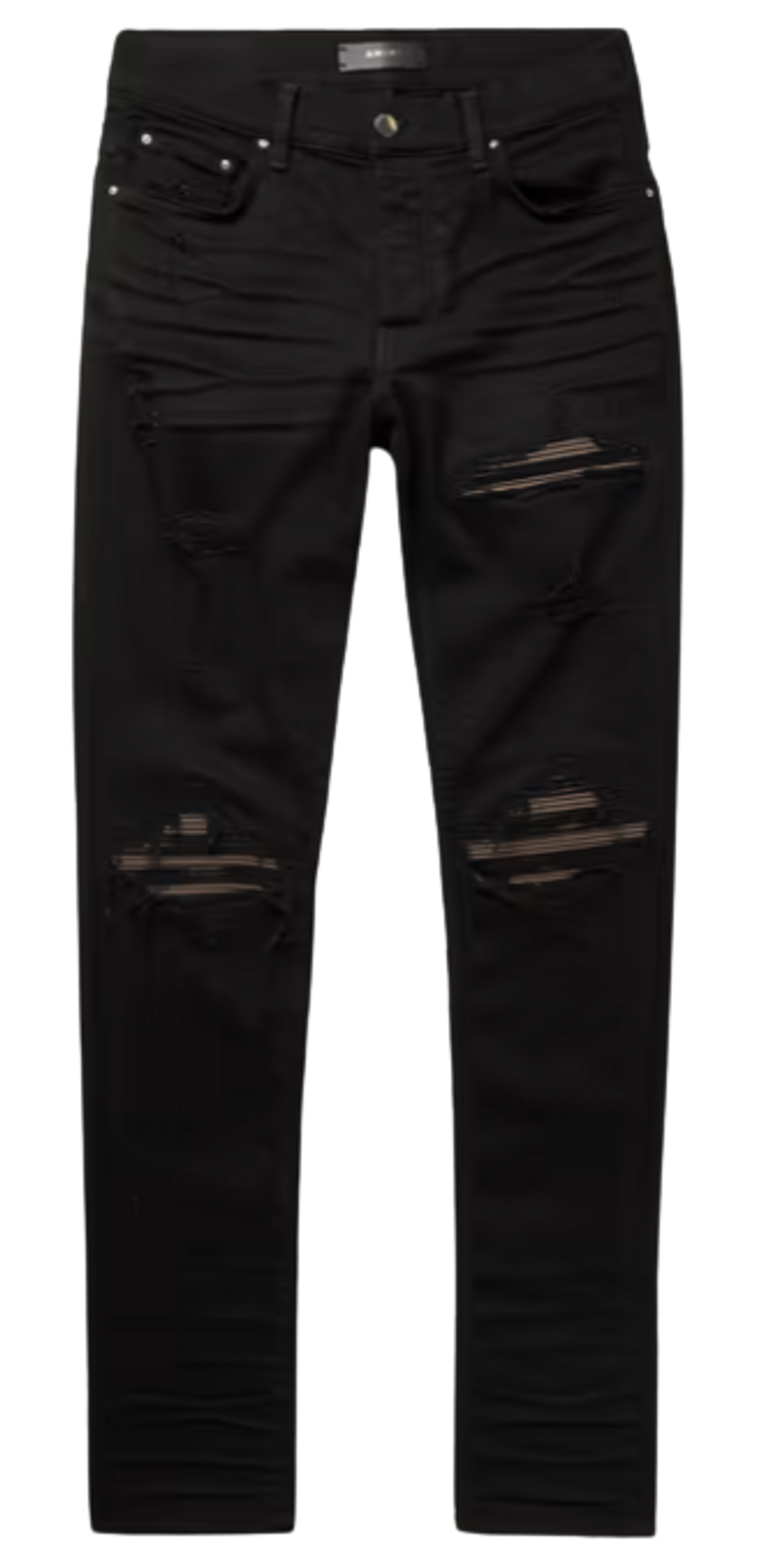 Amiri Black Mx1 Distressed Skinny-fit Jeans