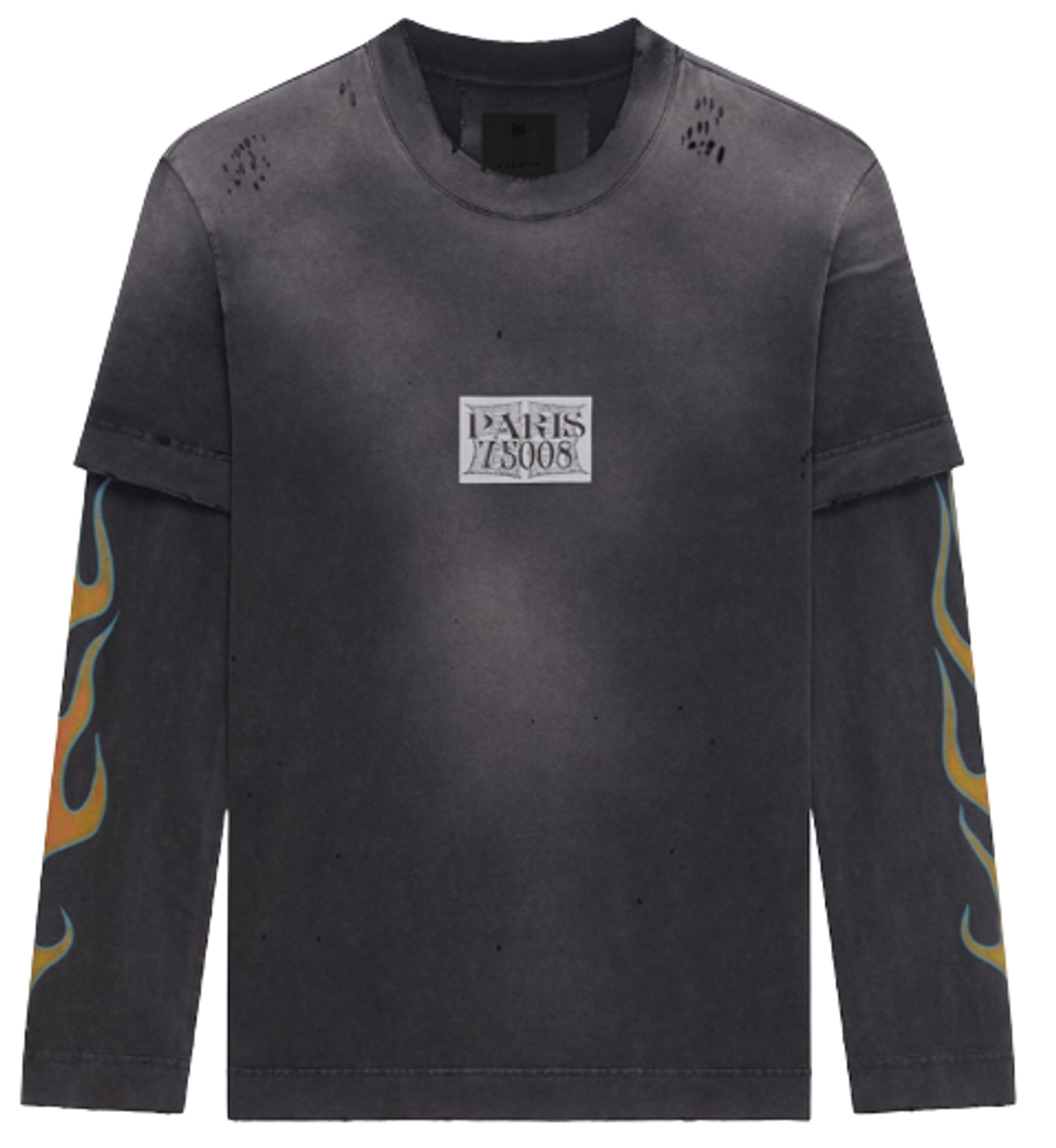 Givenchy Flames Print Overlapped T-Shirt