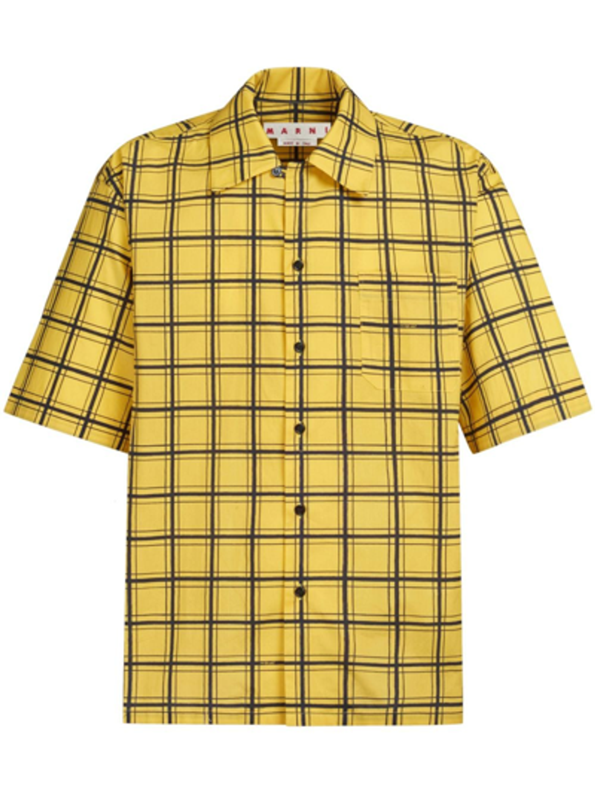 Marni Short Sleeve Yellow Checked Shirt