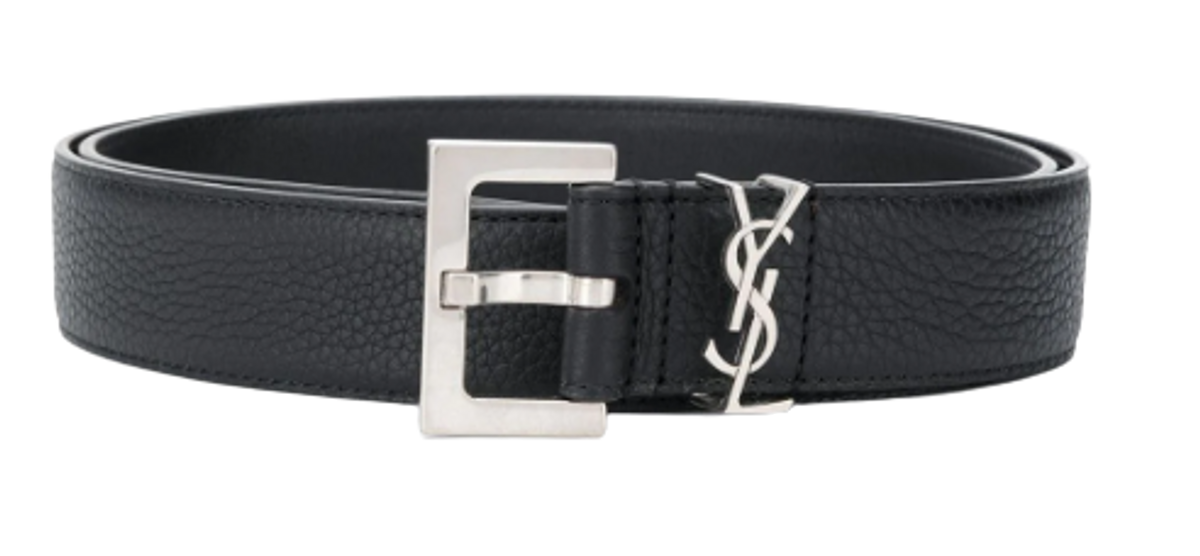 Saint Laurent Plaque Black Buckle Belt