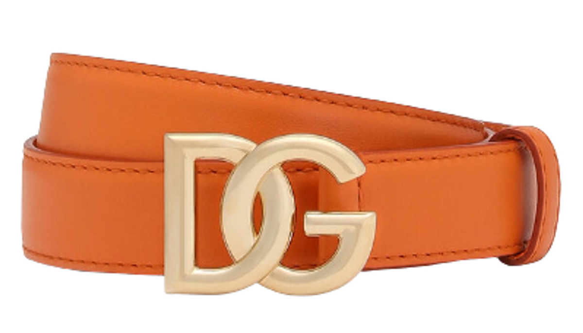 Dolce & Gabbana Orange Dg Logo Belt