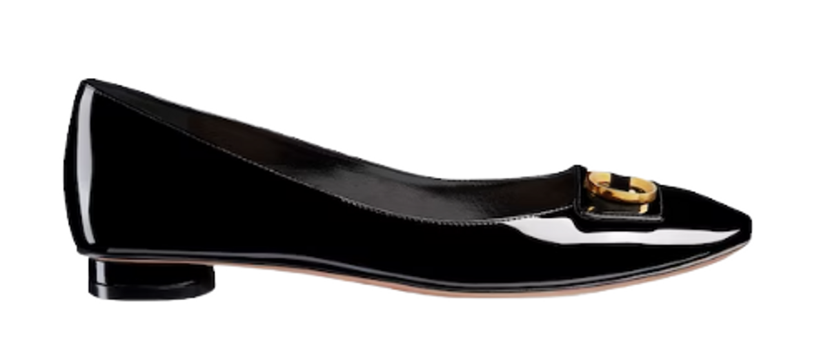 Dior Black Patent Calfskin Ballet Flats