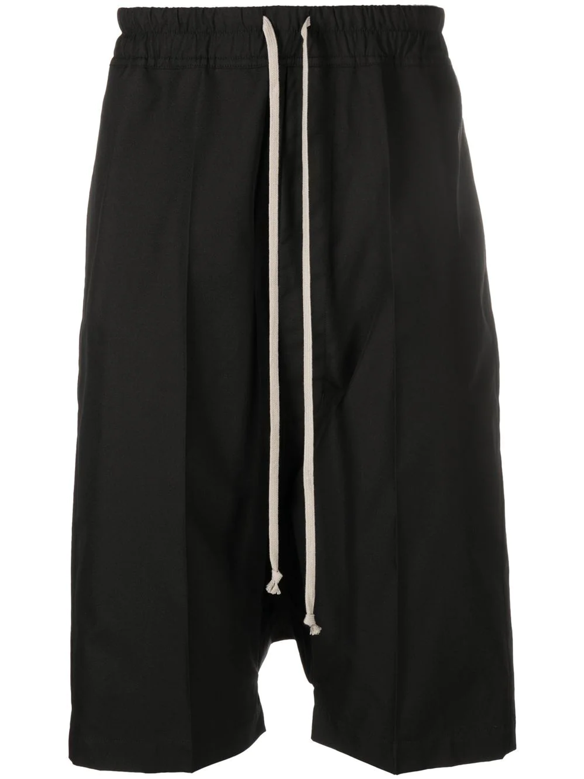 Rick Owens Black Drop-Crotch Knee-Length Shorts