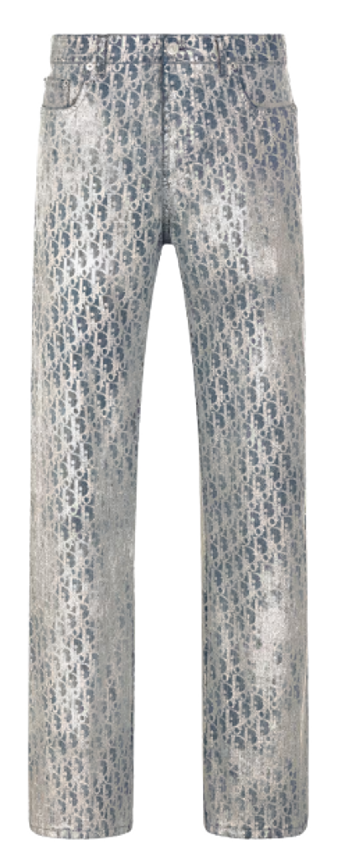 Dior Gray and Gold-Tone Cotton-Blend Twill Jeans