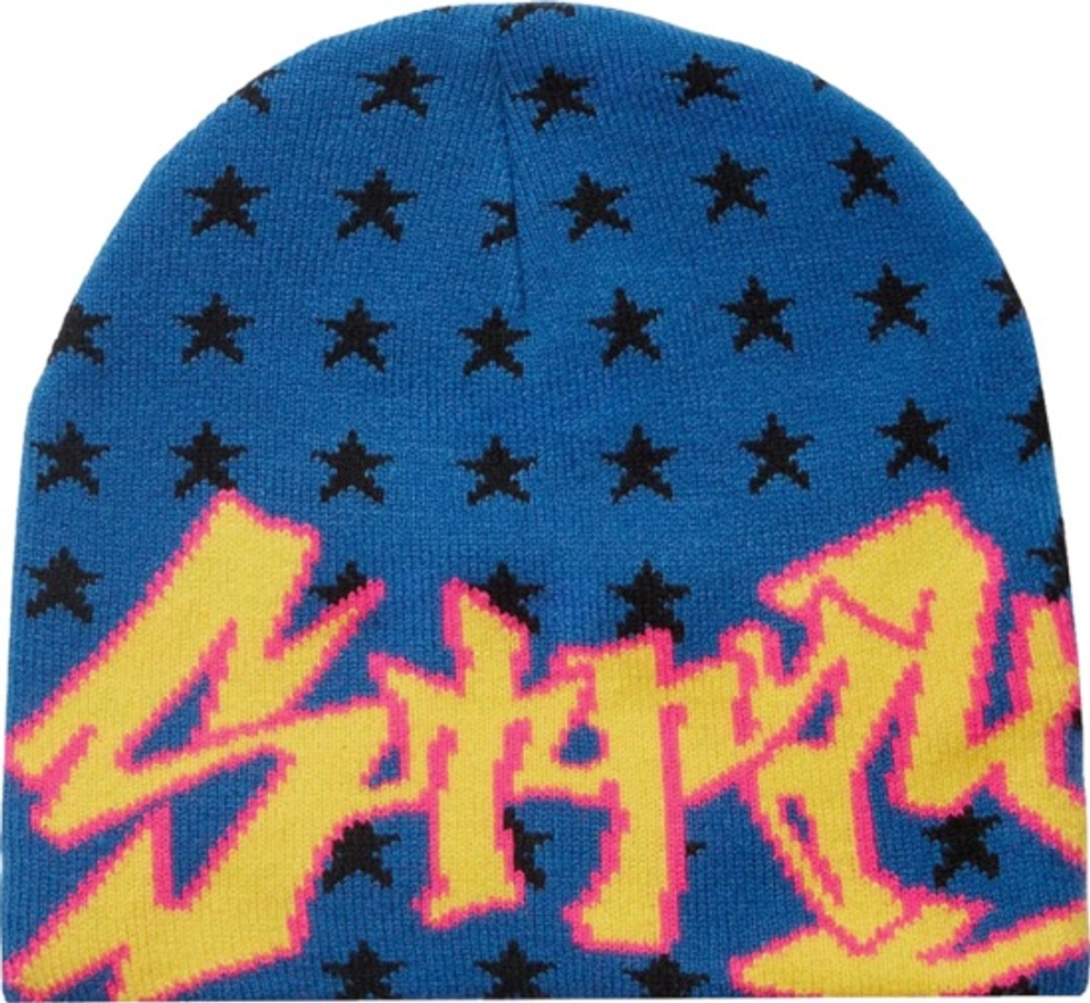 Stray Rats Blue Stars And Yellow Graffiti Beanie