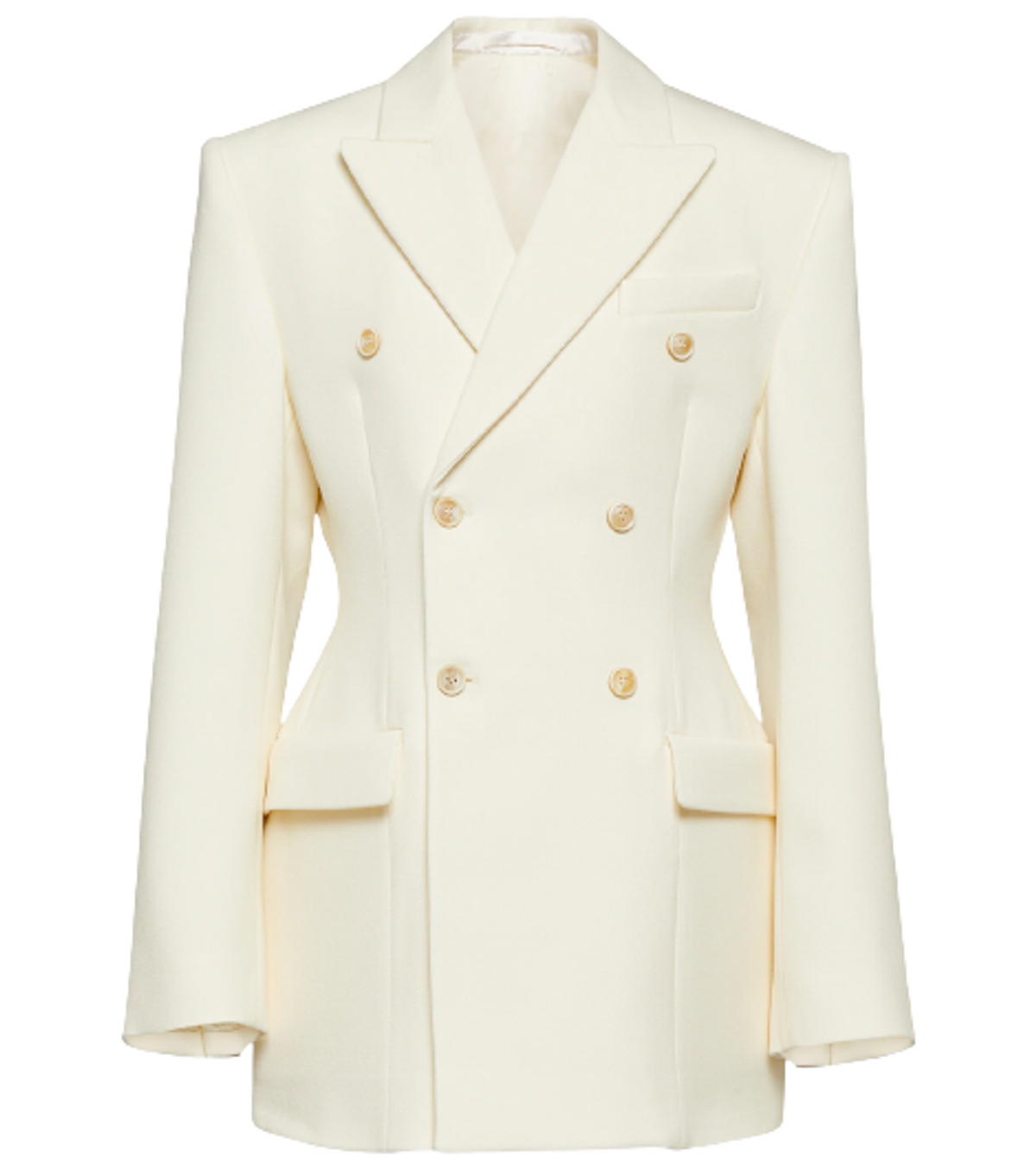 Wardrobe.NYC Neutral Contour Double-breasted Blazer