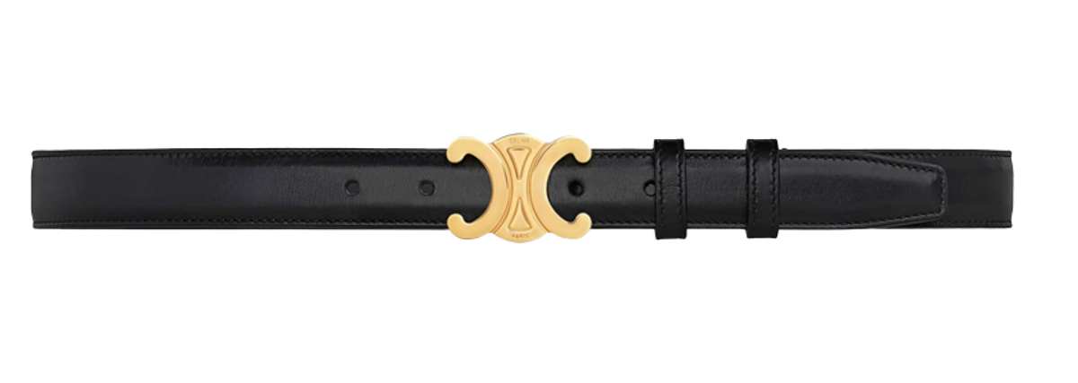 Celine Taurillon Leather Medium Triomphe Belt