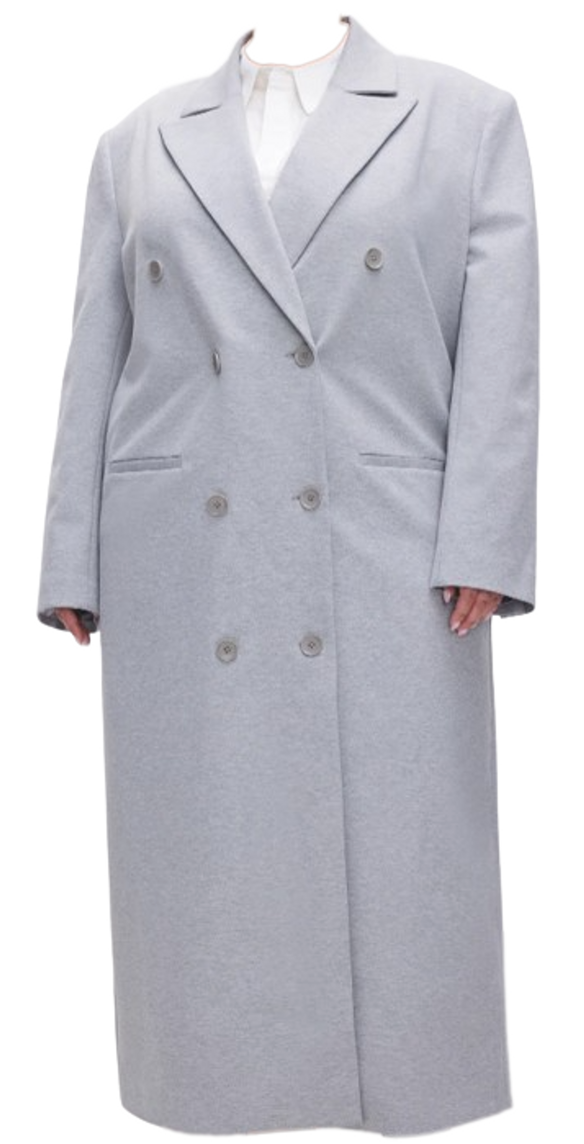 Good American Grey Ponte Car Coat