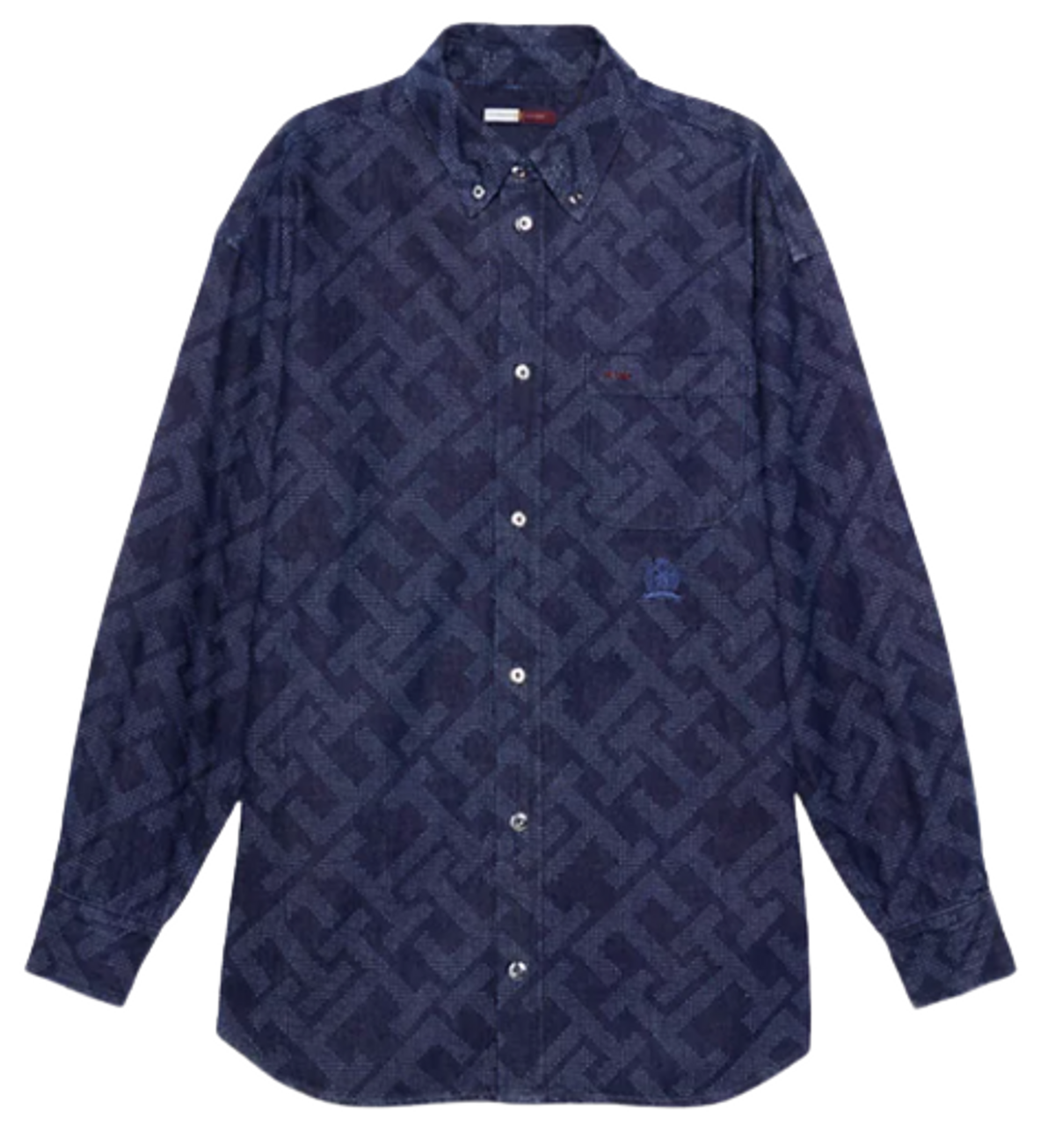 Tommy Hilfiger Indigo Crest Th Monogram Classic Denim Shirt WHAT’S ON