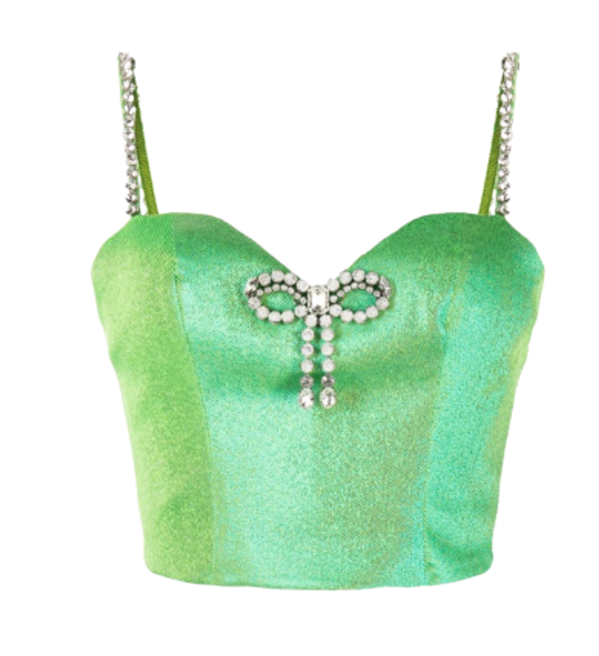 Area Green Crystal Embellished Corset Top