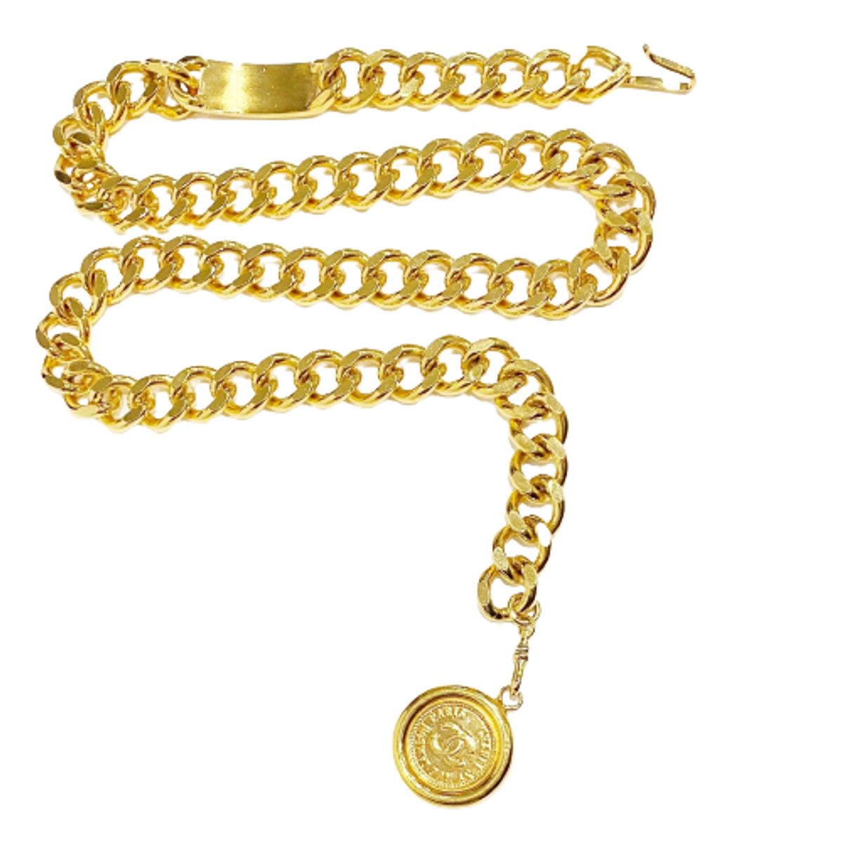 Chanel Gold Thick Chain Belt Necklace
