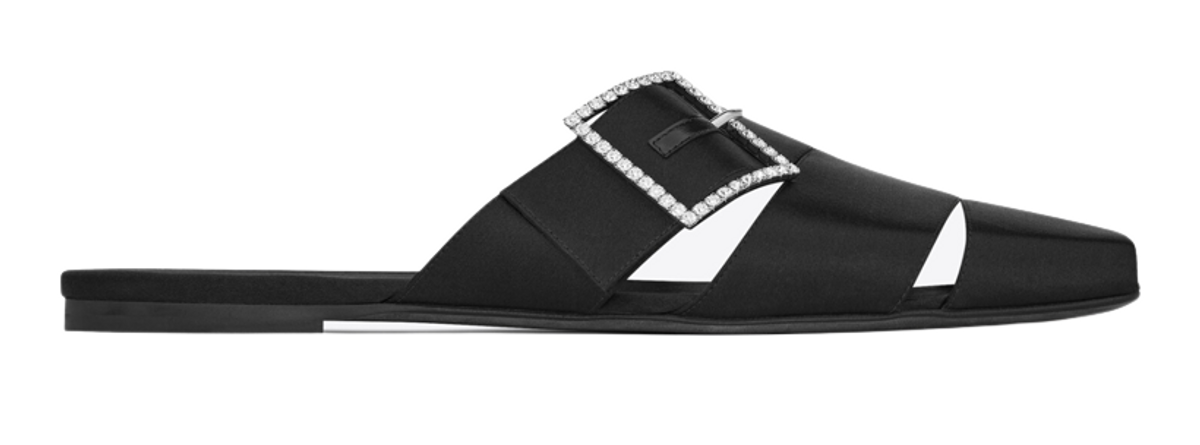 Saint Laurent Crepe Satin Jacques Flat Mules