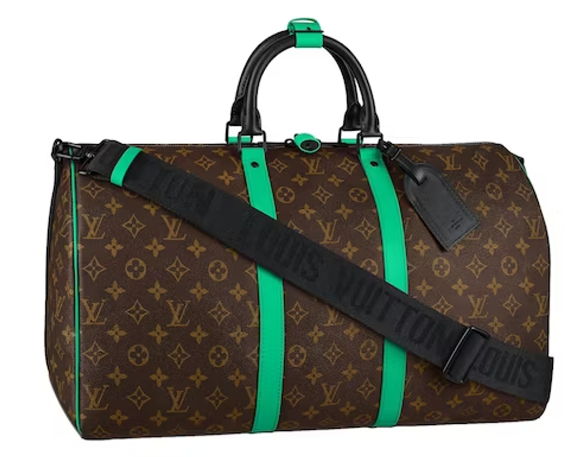Louis Vuitton Monogram Macassar Minty Green Keepall Bandouliere 50 Bag
