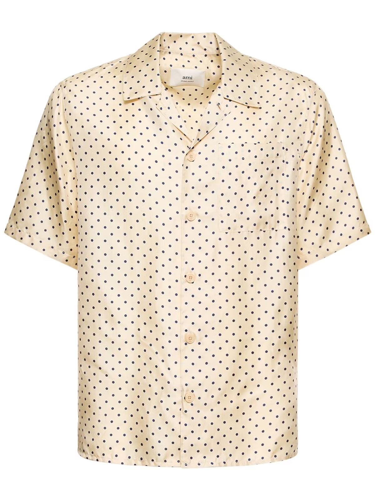 Ami Alexandre Mattiussi Beige Polka-dot Print Short-sleeve Shirt