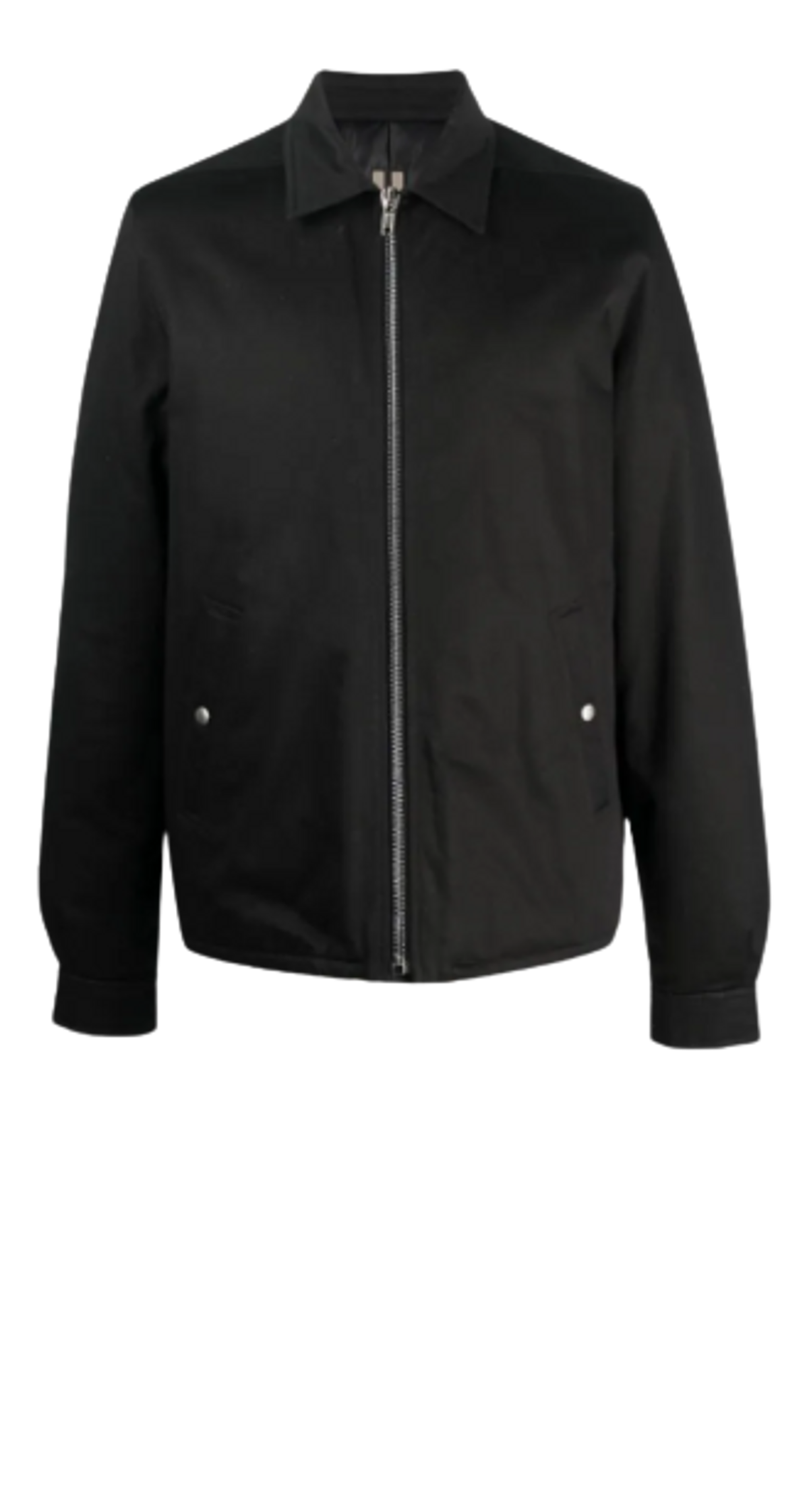 Rick Owens Pointed Collar Zip Up Black Windbreaker