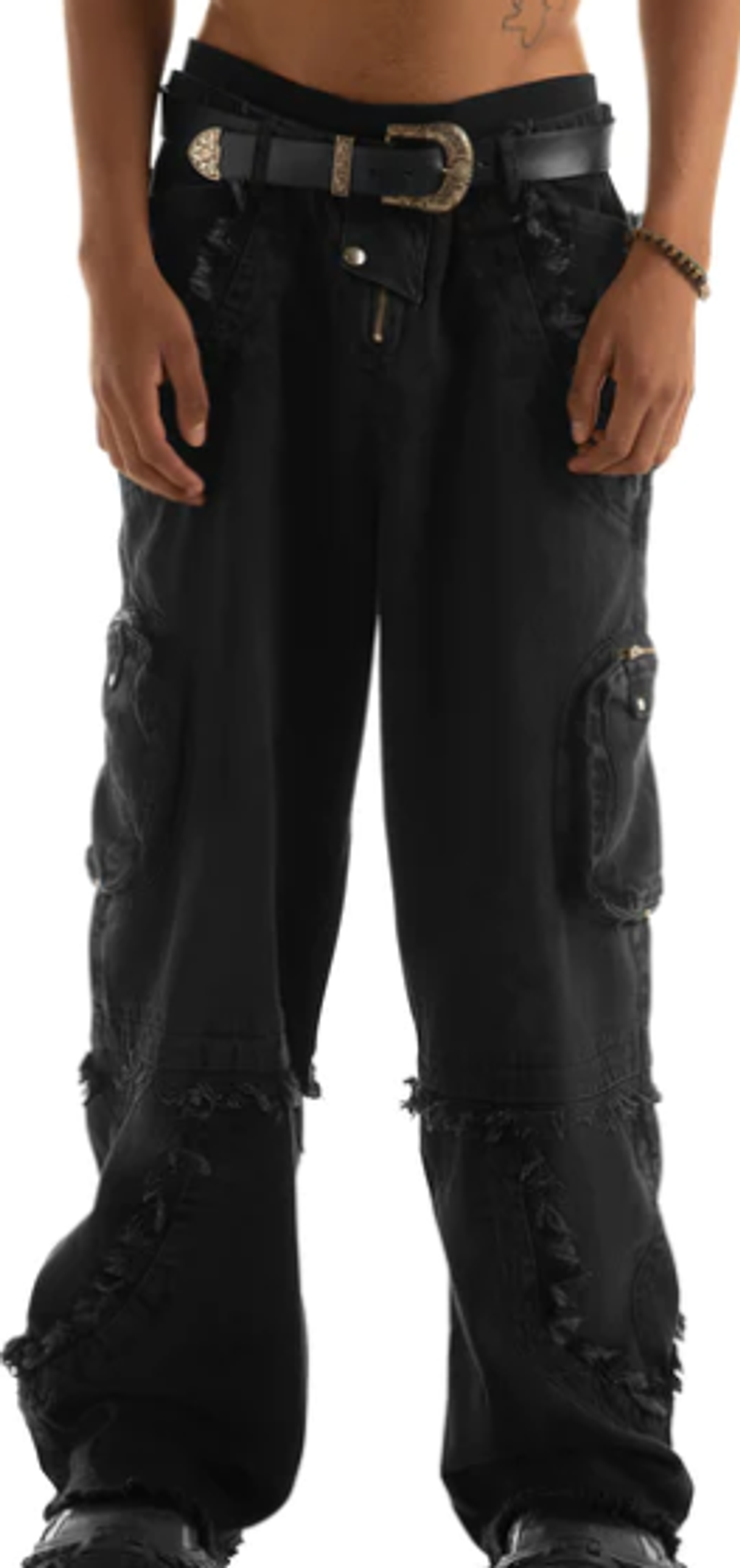 Berk Studios Black Washed Wide Cargo Pants