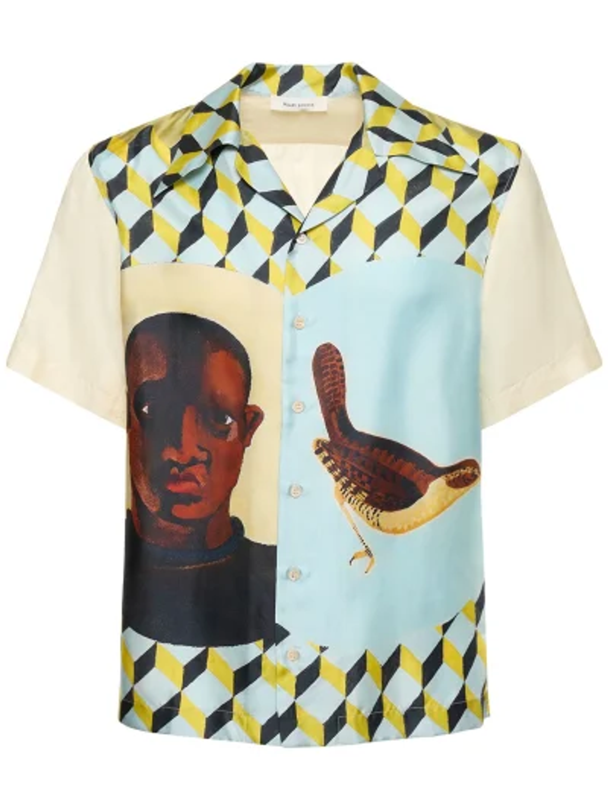 Wales Bonner Birdsong Printed Silk Bowling Shirt