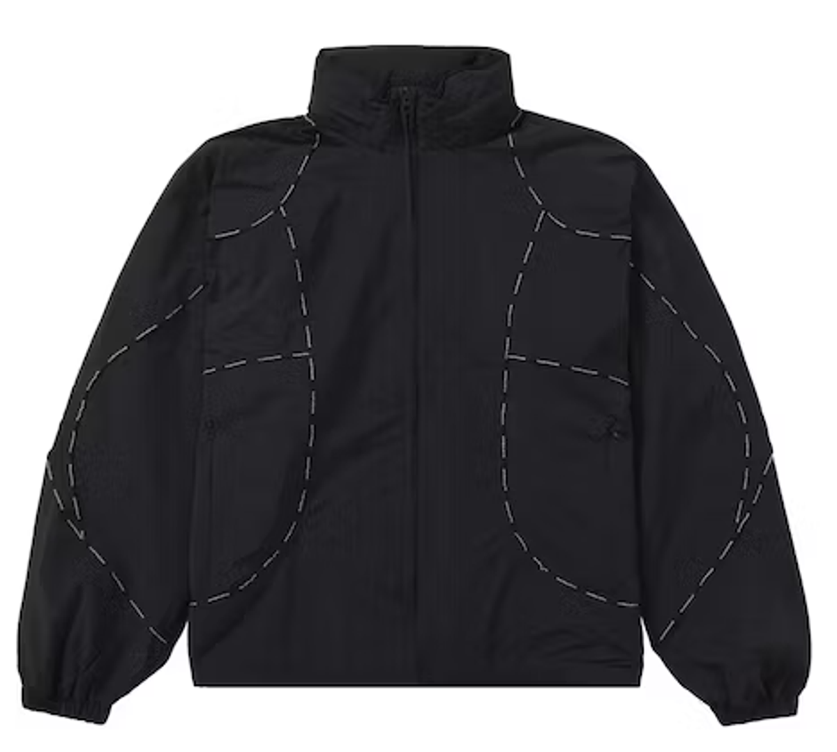 Supreme Black Logo Piping Hooded Track Jacket