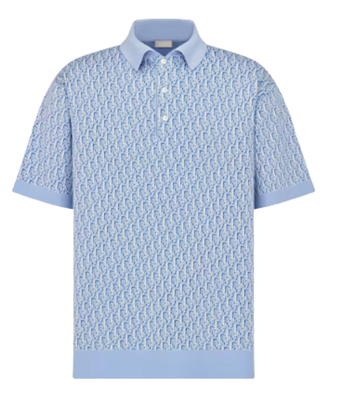 Dior Blue Cotton Jacquard Oblique Polo Shirt