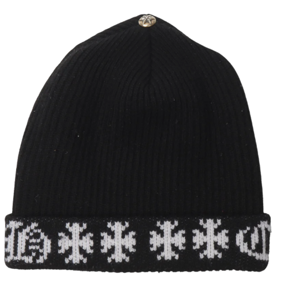 Chrome Hearts Black Logo Oversized Beanie