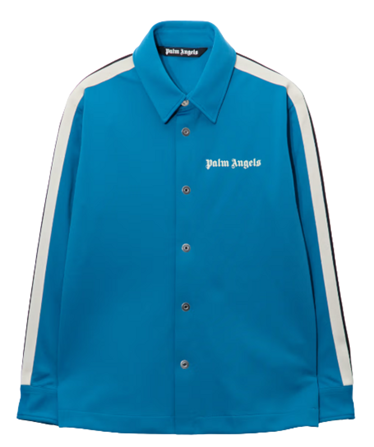 Palm Angels Blue Track Chambray Overlogo Shirt main image 1