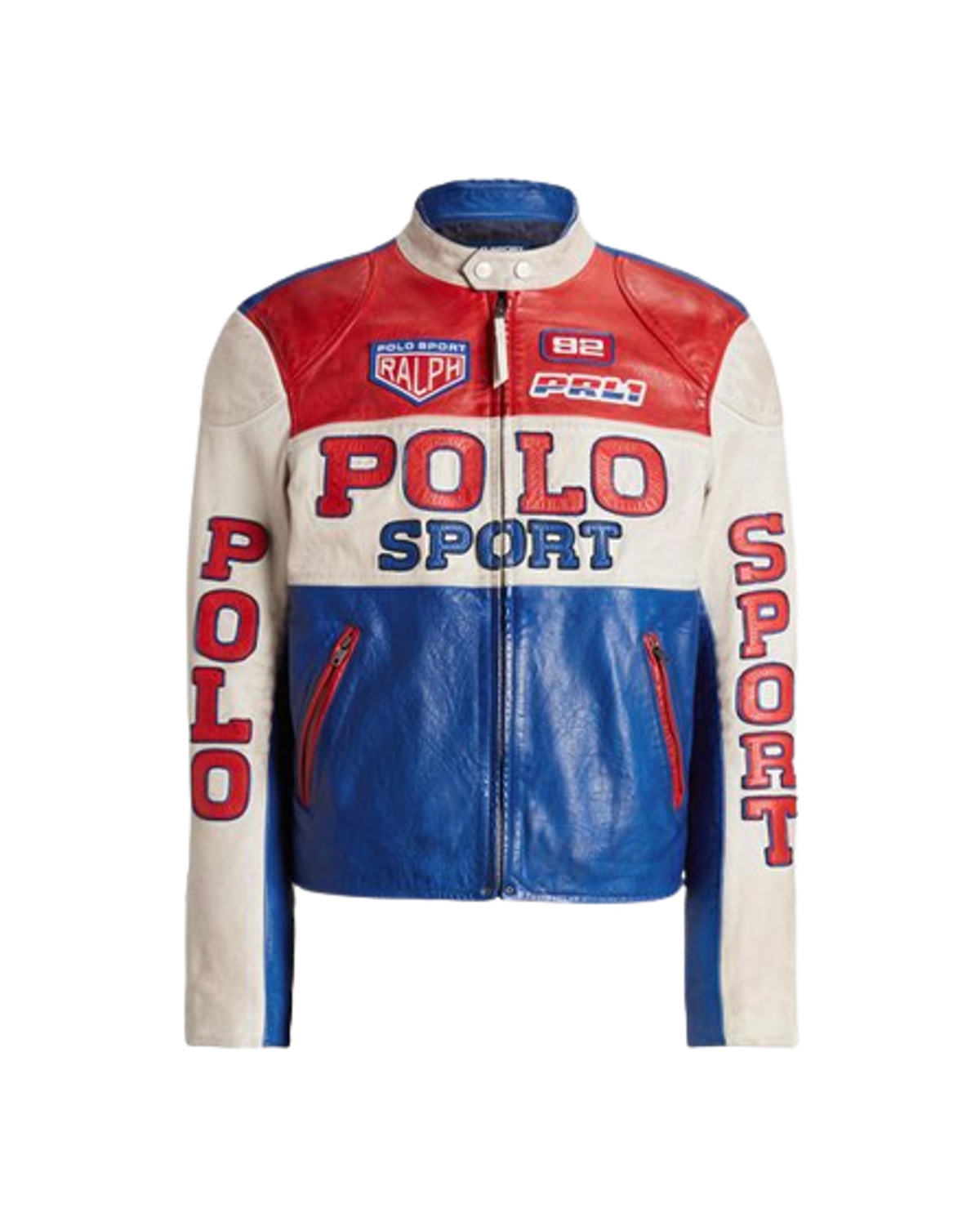 Polo Ralph Lauren Sapphire Logo Leather Moto Jacket