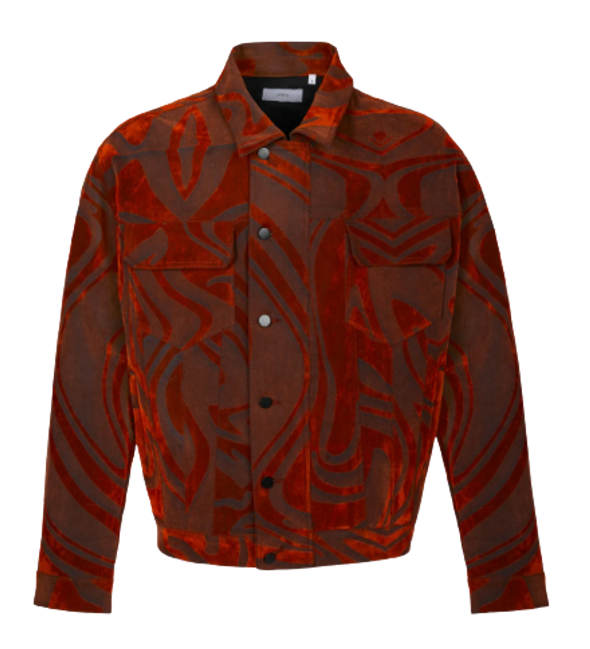 Rta Dusty Orange Swirl Oversized Jacket WHAT’S ON THE STAR?