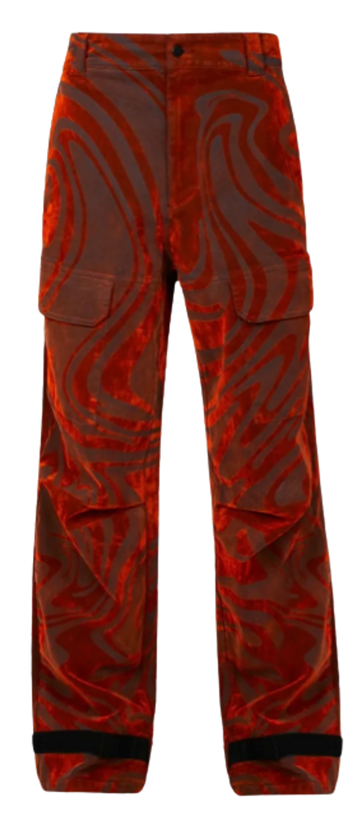 Rta Dusty Orange Swirl Wide Leg Cargo Pants