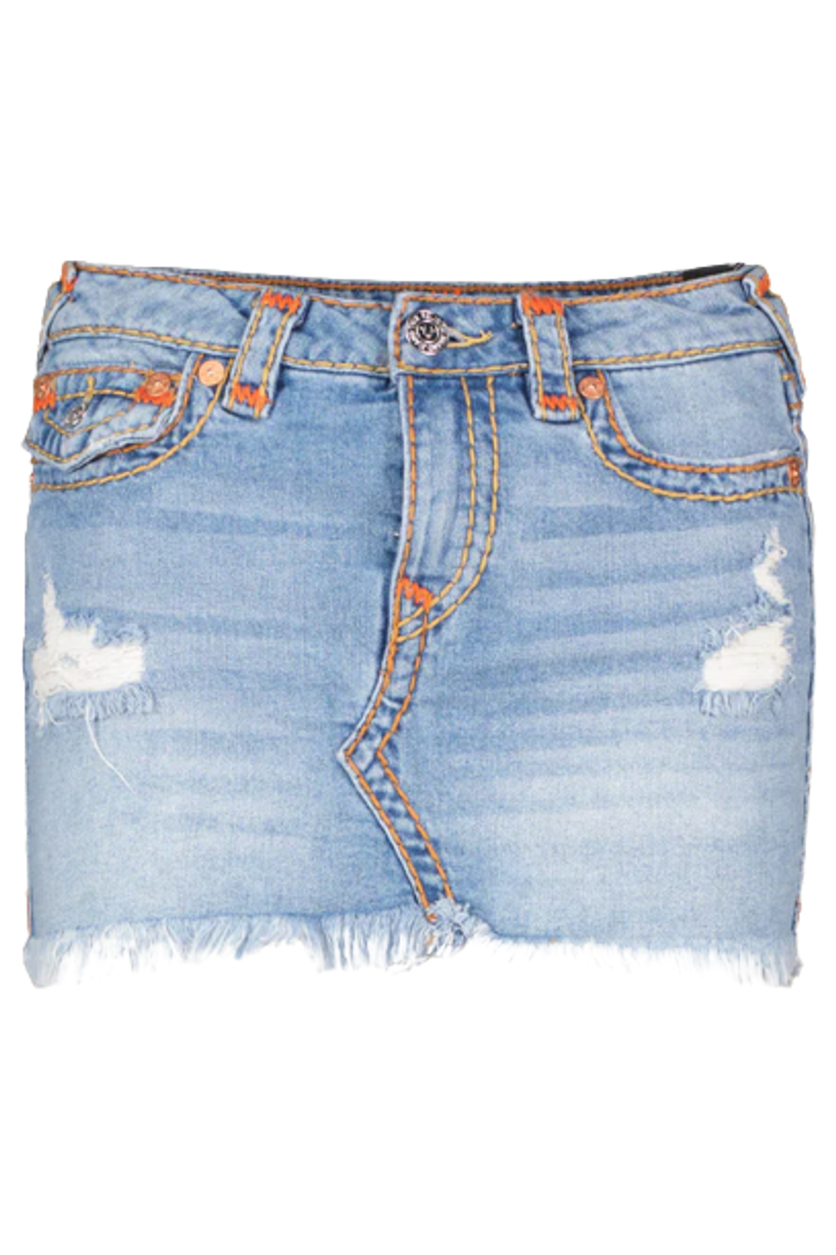 True Religion Light Blue Saie Super T Mini Skirt