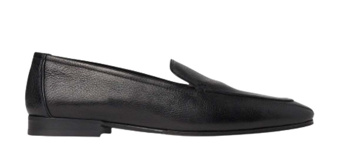 The Row Black Leather Adam Loafers