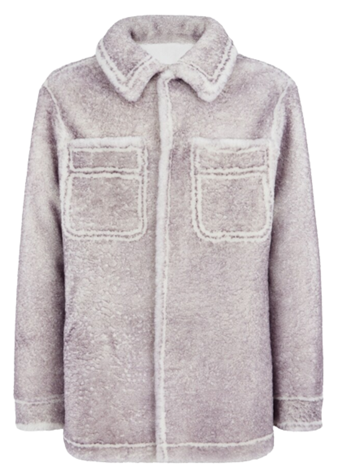 Fendi Purple Lilac Chearling Overshirt Jacket