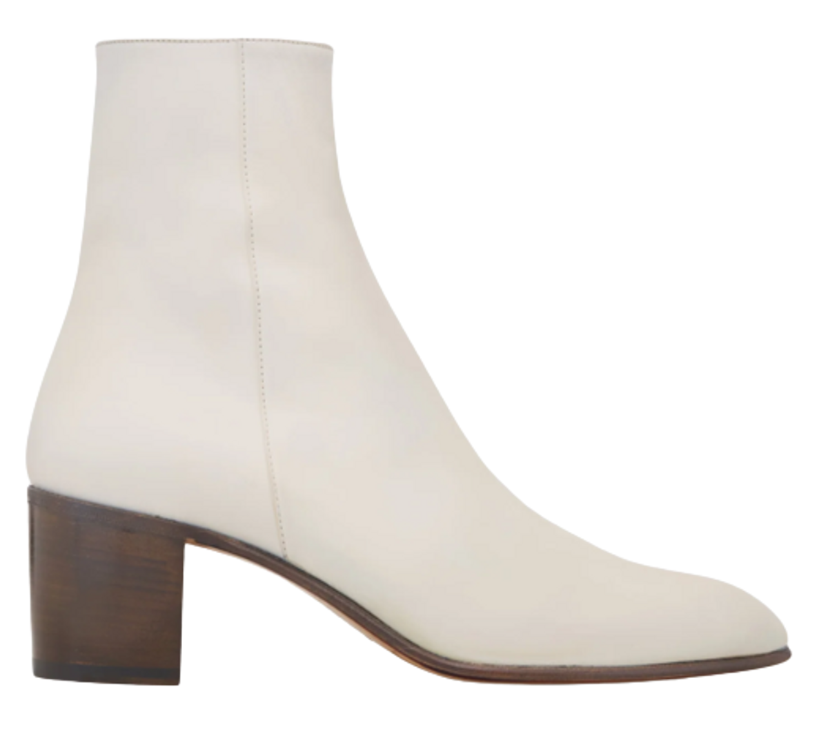 Alessandro Vasini Ivory Calfskin Juan 60mm Ankle Boots