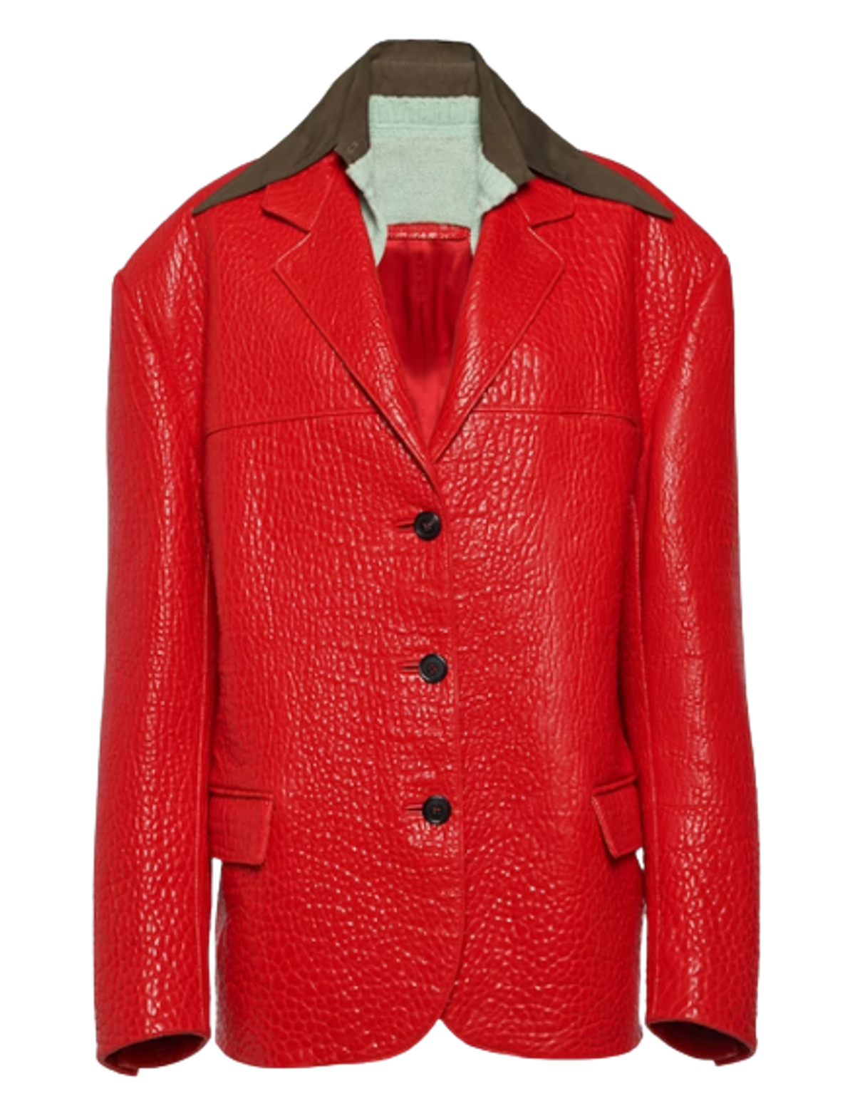 Prada Single-Breasted Nappa Leather Jacket