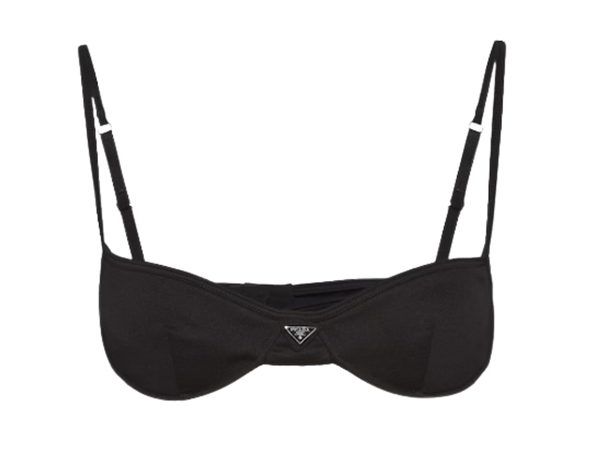 Prada Black Stretch Jersey Bra Top