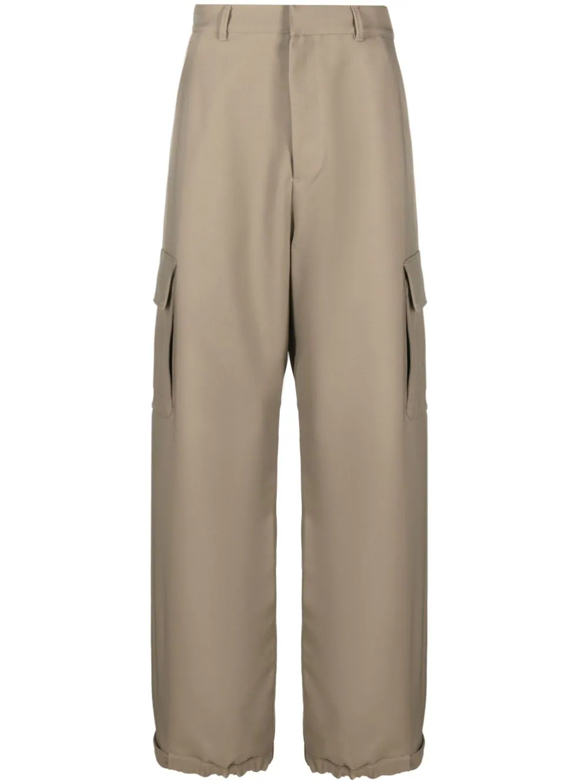 Off-White Ow Emb Drill Wide-Leg Cargo Trousers