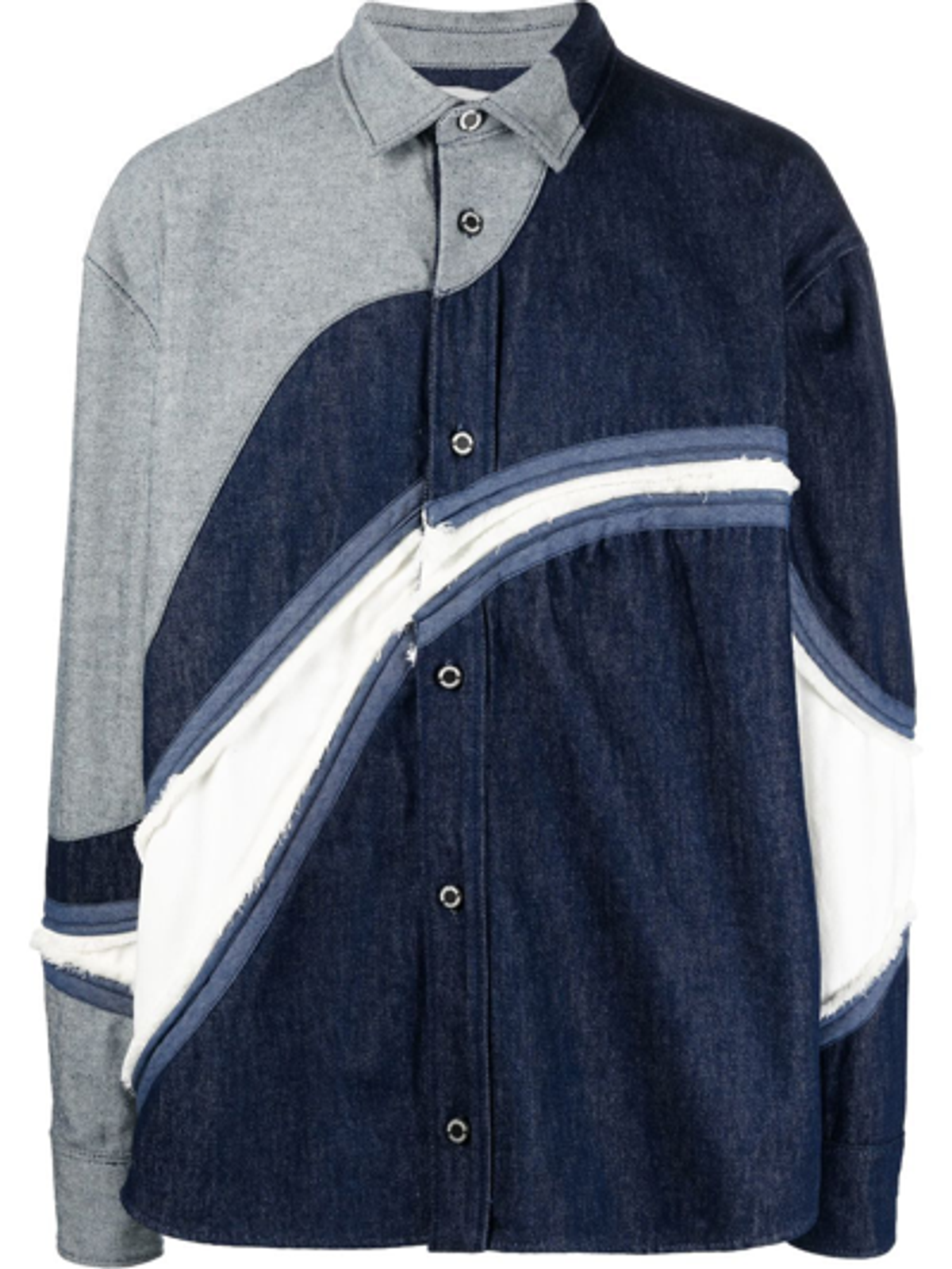 Kusikohc Panelled Button-up Denim Shirt