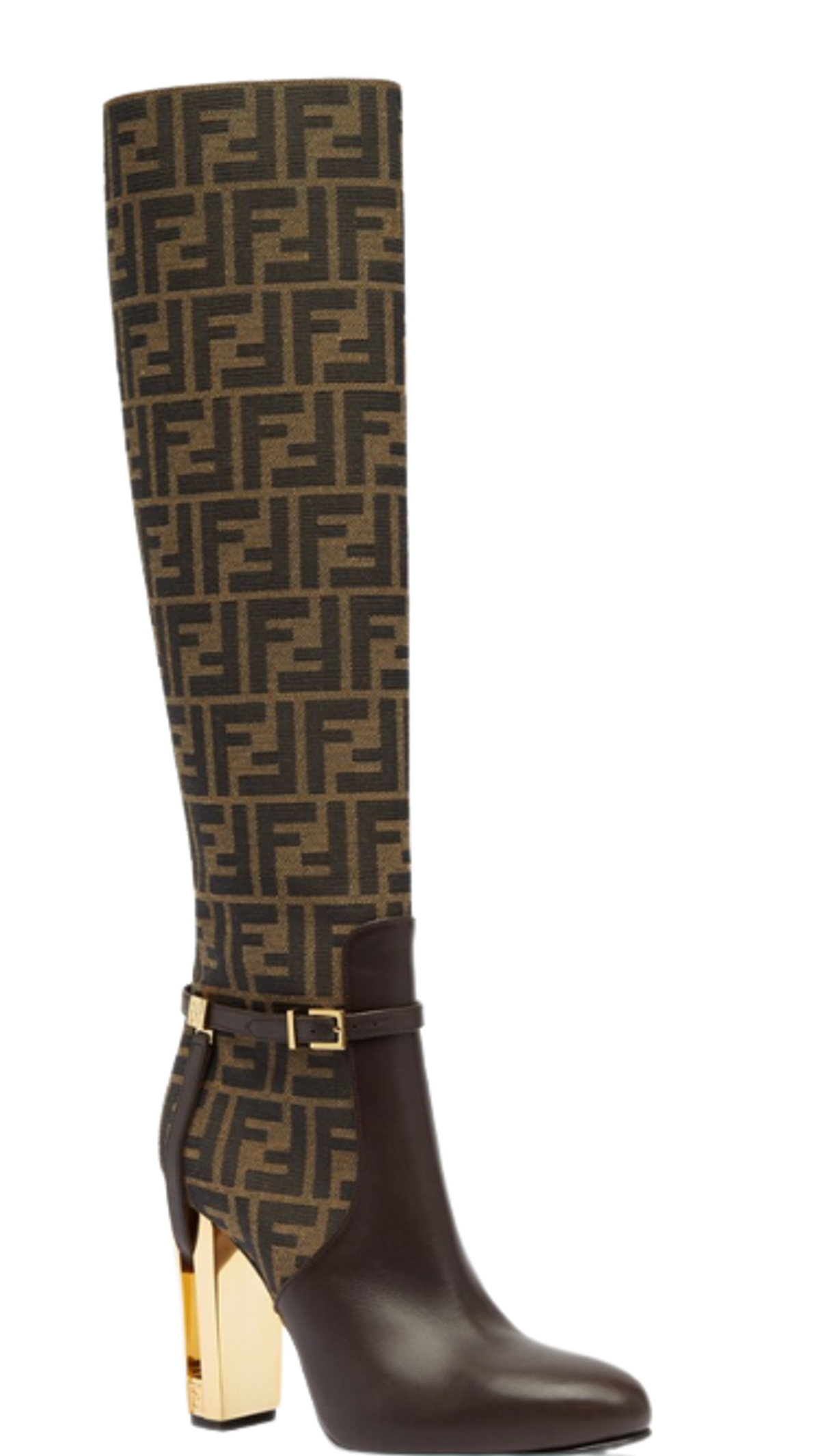 Fendi Brown Leather High Heeled Boots