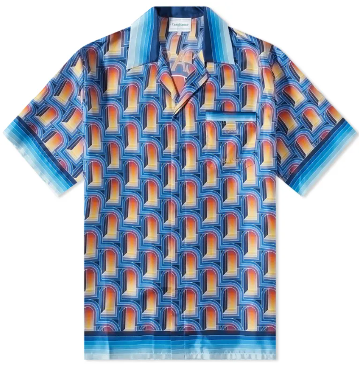 Casablanca LArche De Nuit Short Sleeve Silk Shirt