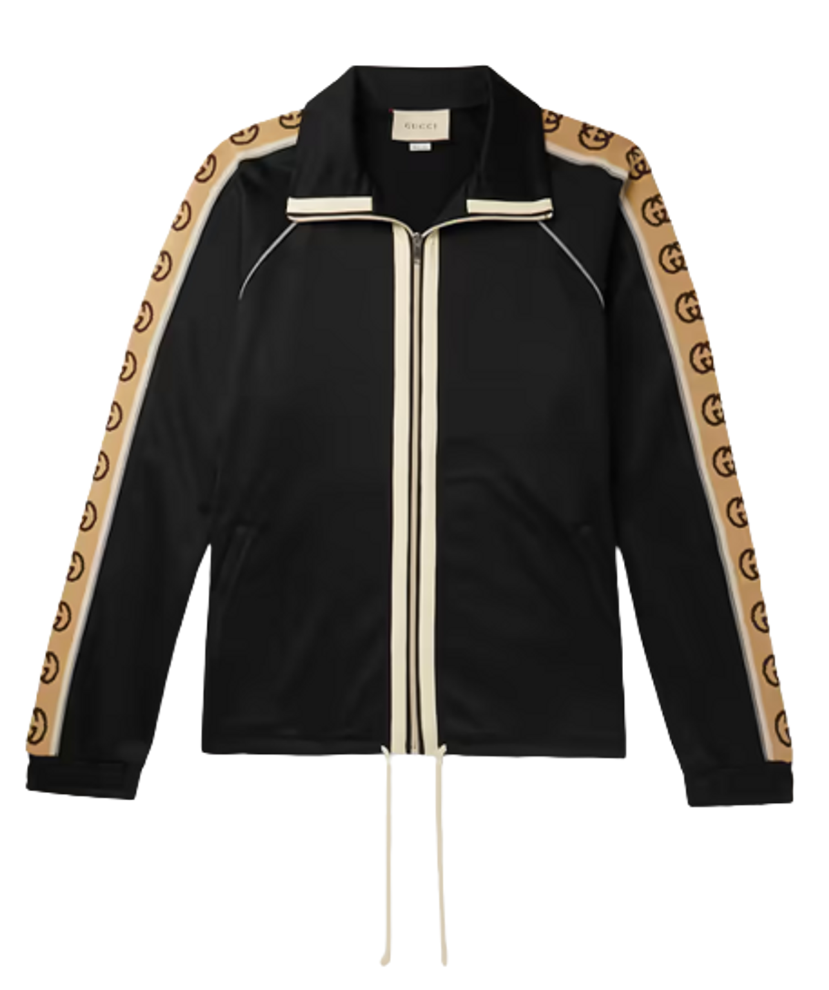 Gucci Black Logo-jacquard Webbing-trimmed Tech-jersey Track Jacket