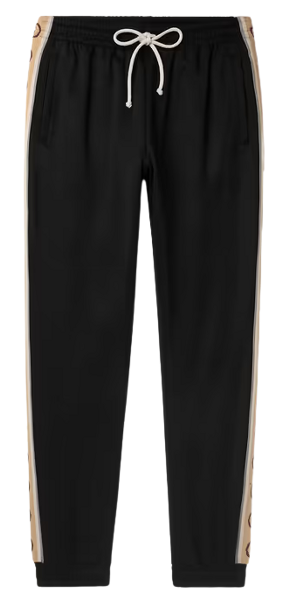 Gucci Black Tapered Logo-jacquard Webbing-trimmed Tech-jersey Track Pants