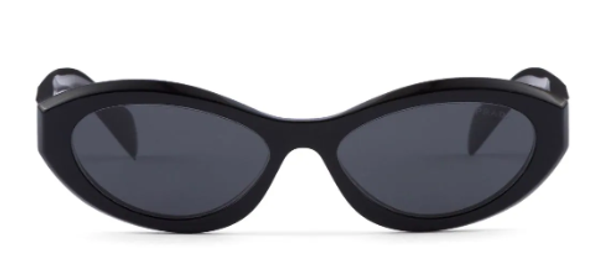 Prada Black Symbole Oval-frame Sunglasses