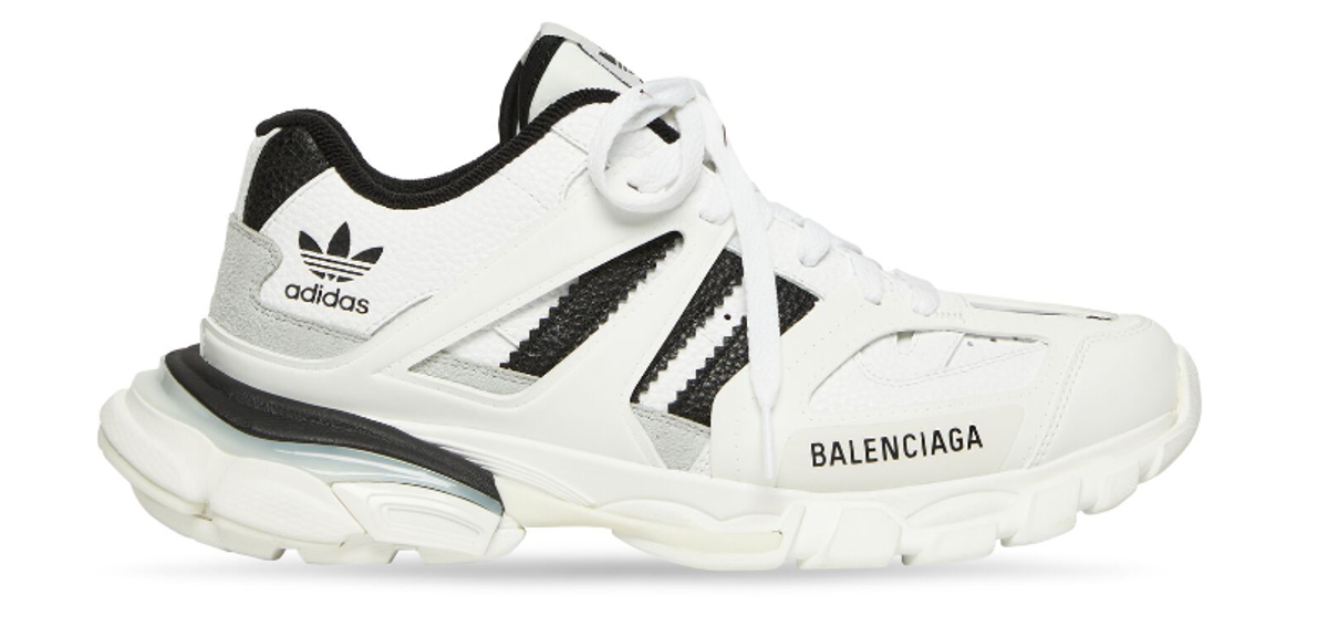 Balenciaga White And Black Track Forum Low Top Sneakers