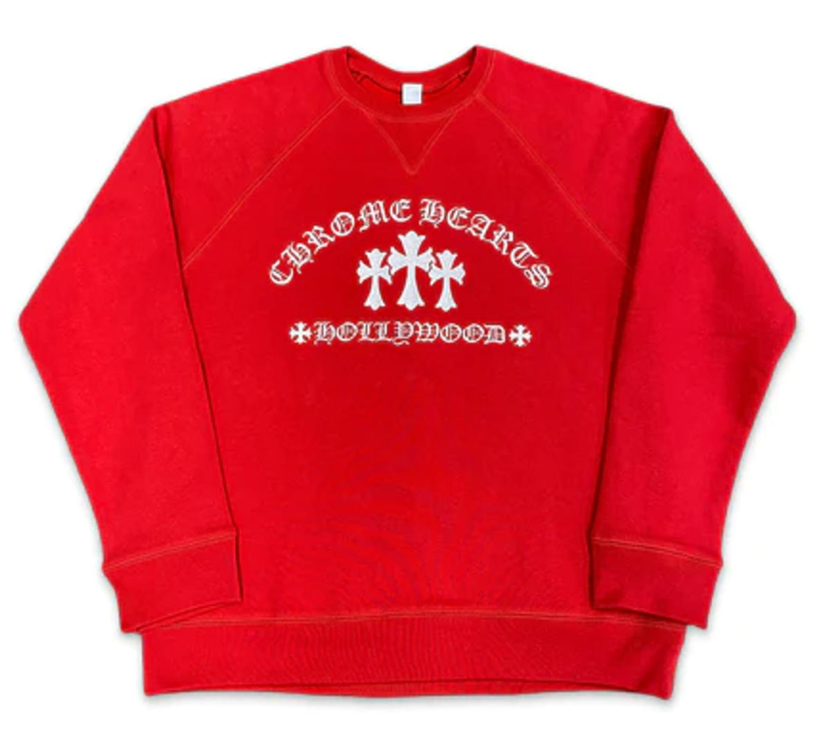 Chrome Hearts Red Hollywood Cross Crewneck