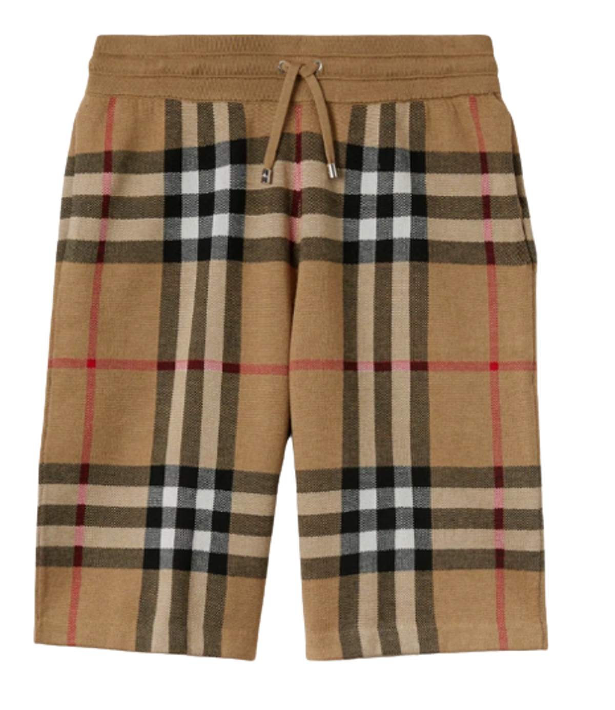 Burberry Brown Check Silk Wool Jacquard Shorts