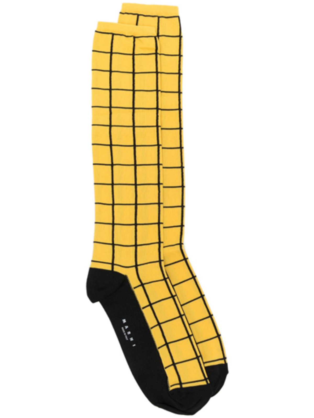 Marni Yellow Check Check-pattern Ankle-length Socks