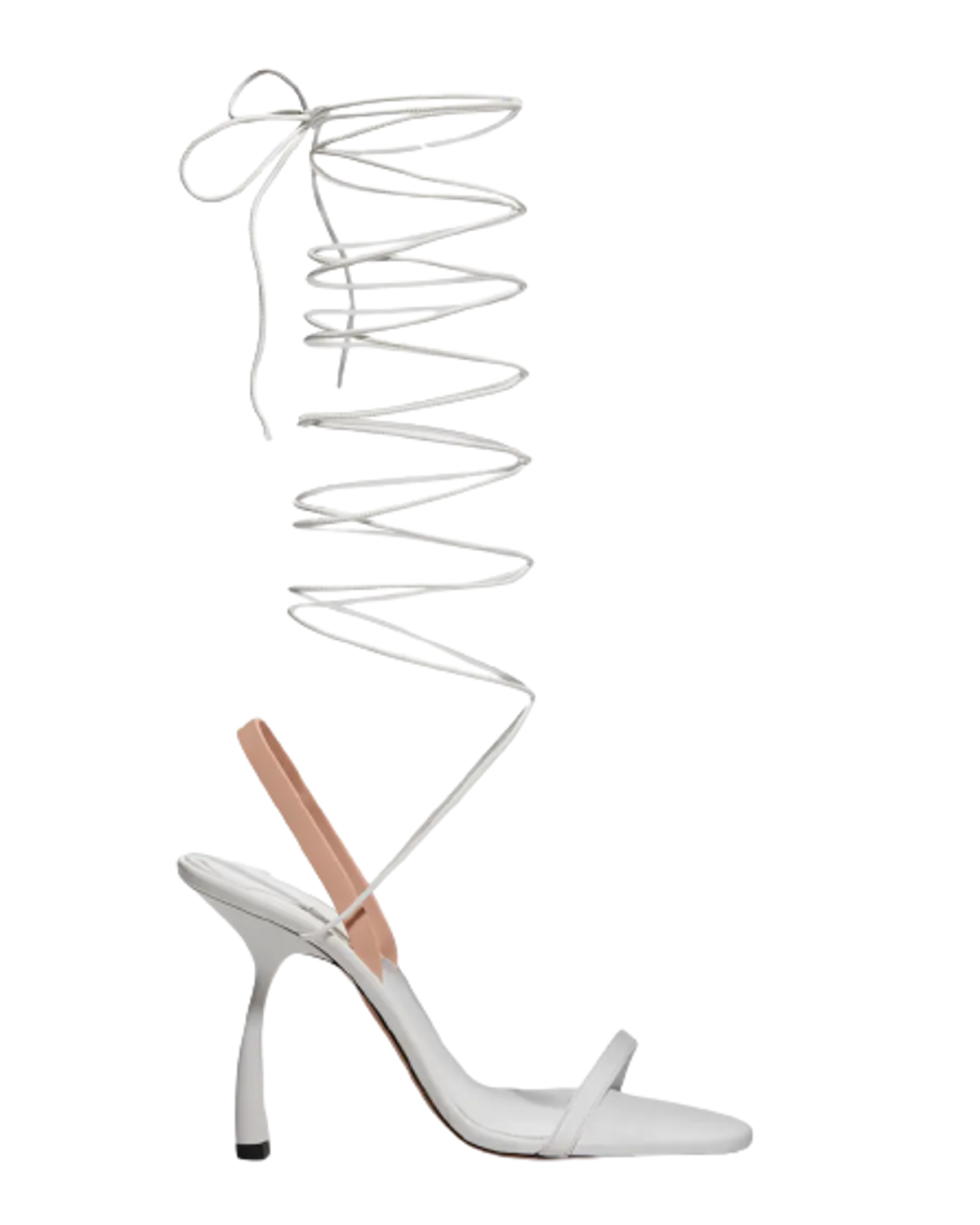 Piferi White Izma Vegan Bicolor Ankle-tie Sandals