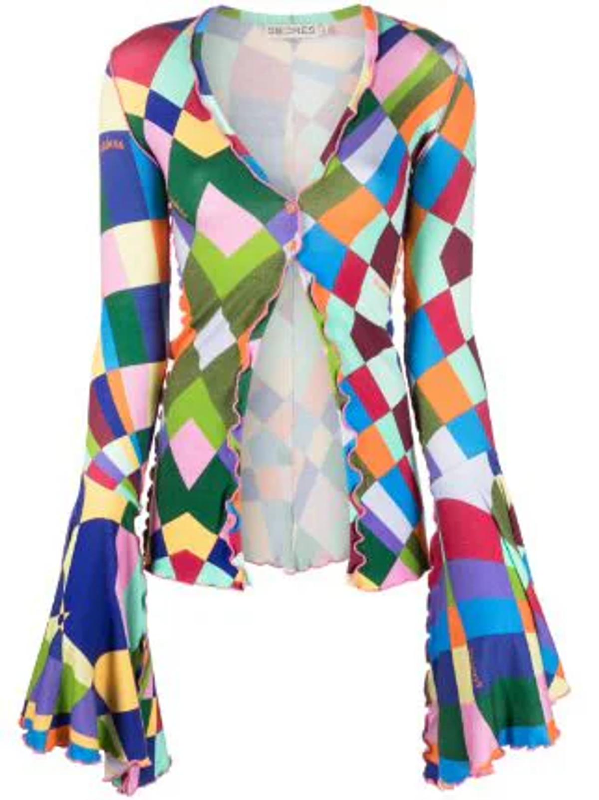 Siedres Hailey Geometric-print Knitted Top
