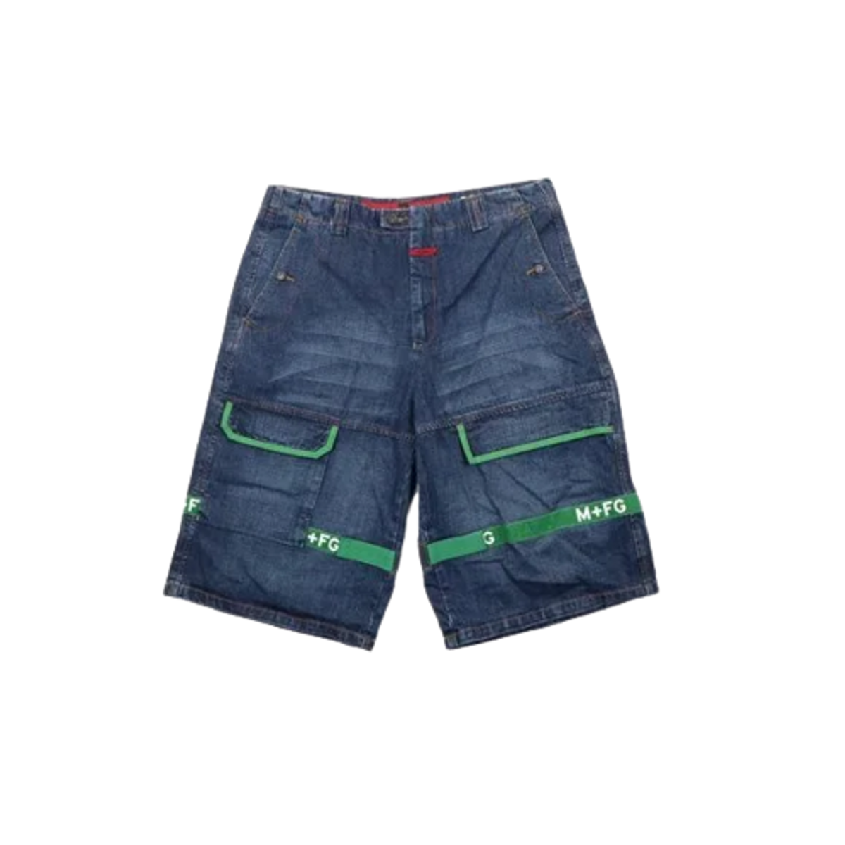 Marithe + Francois Girbaud Baggy Spell Out Strap Shorts