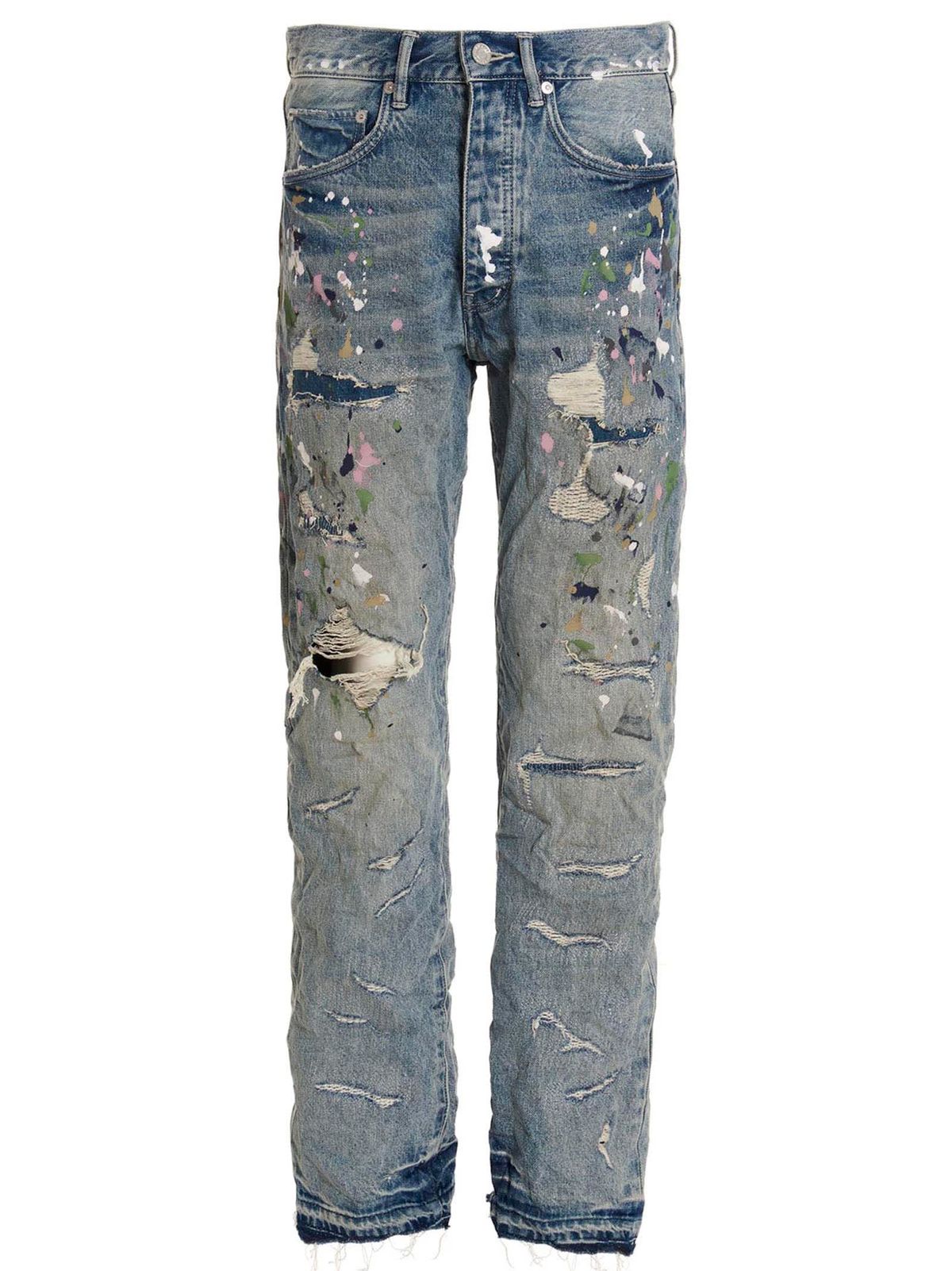 Purple Brand Blue Paint Detail Jeans
