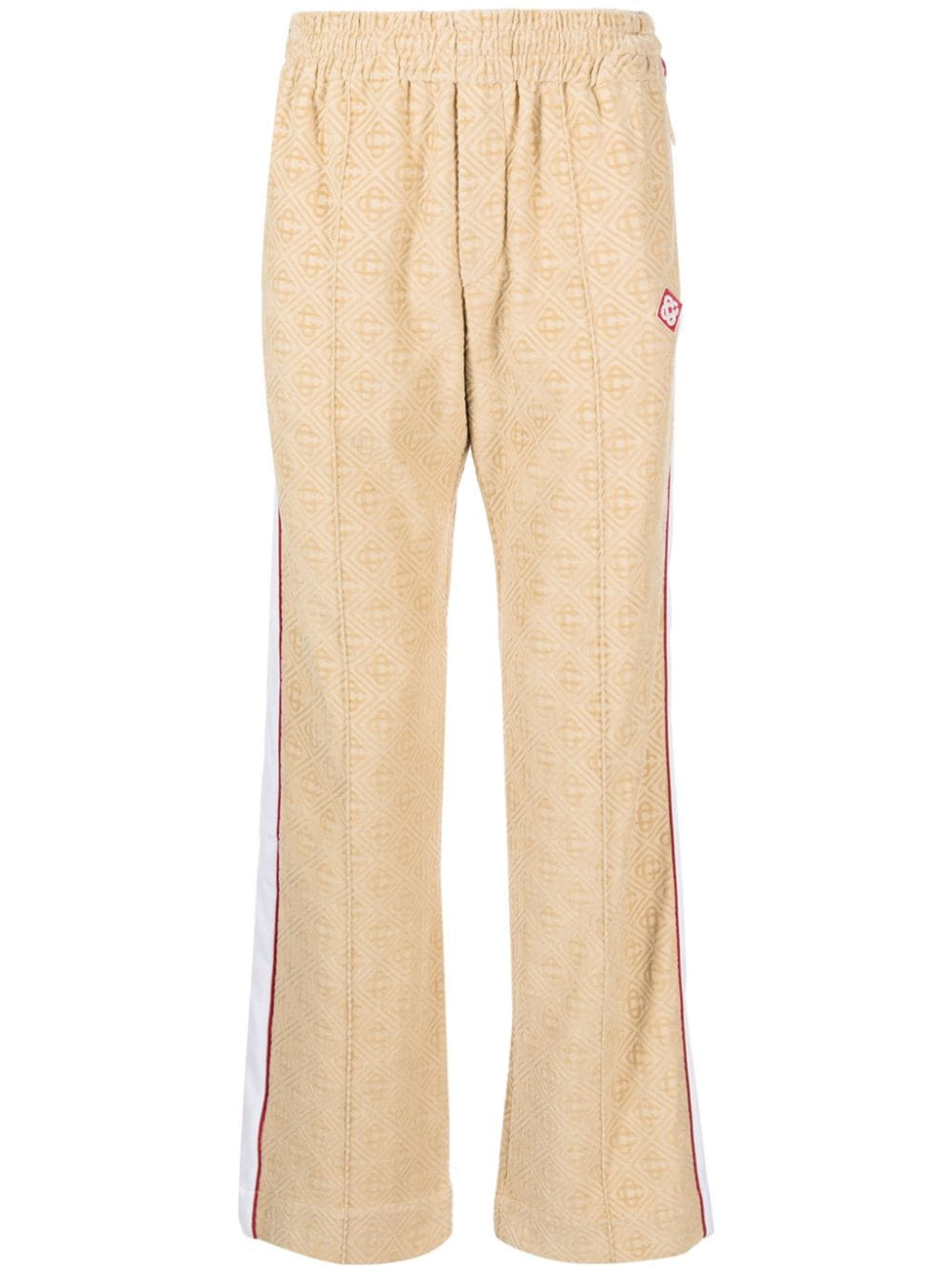 Casablanca Brown Monogram-jacquard Velour Track Pants